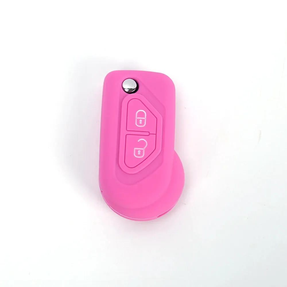 Silicone Car Key Fob Case Cover Protect Hood Set Remote Key Shell For Citroen DS3 Folding Flip 2 Button Keys Skin Accessories