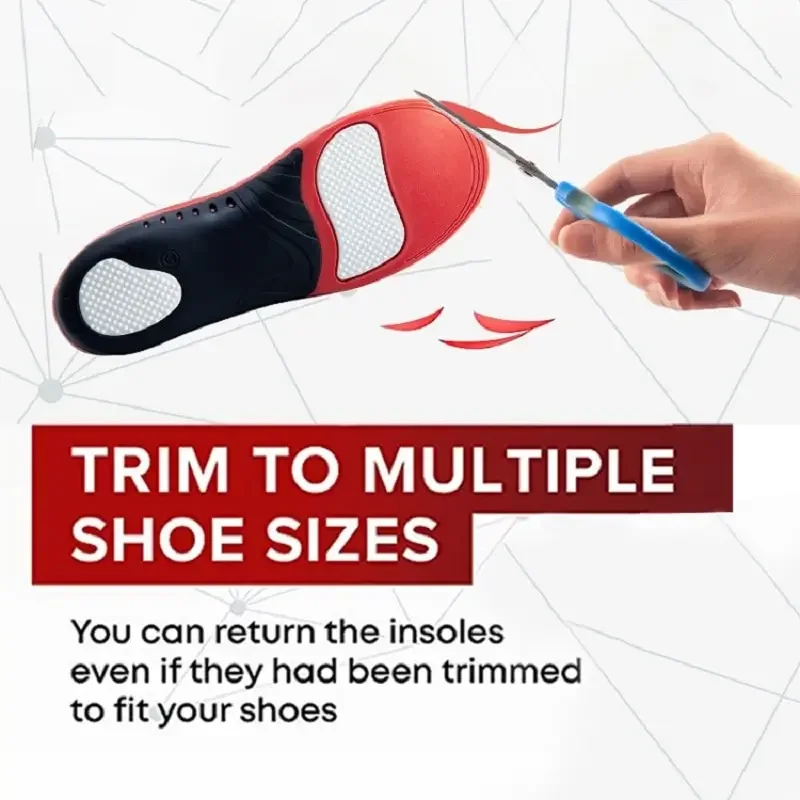 Sport Insoles for Feet PU Gel Shock Absorption Breathable Sole Pad Arch Support Pain Care