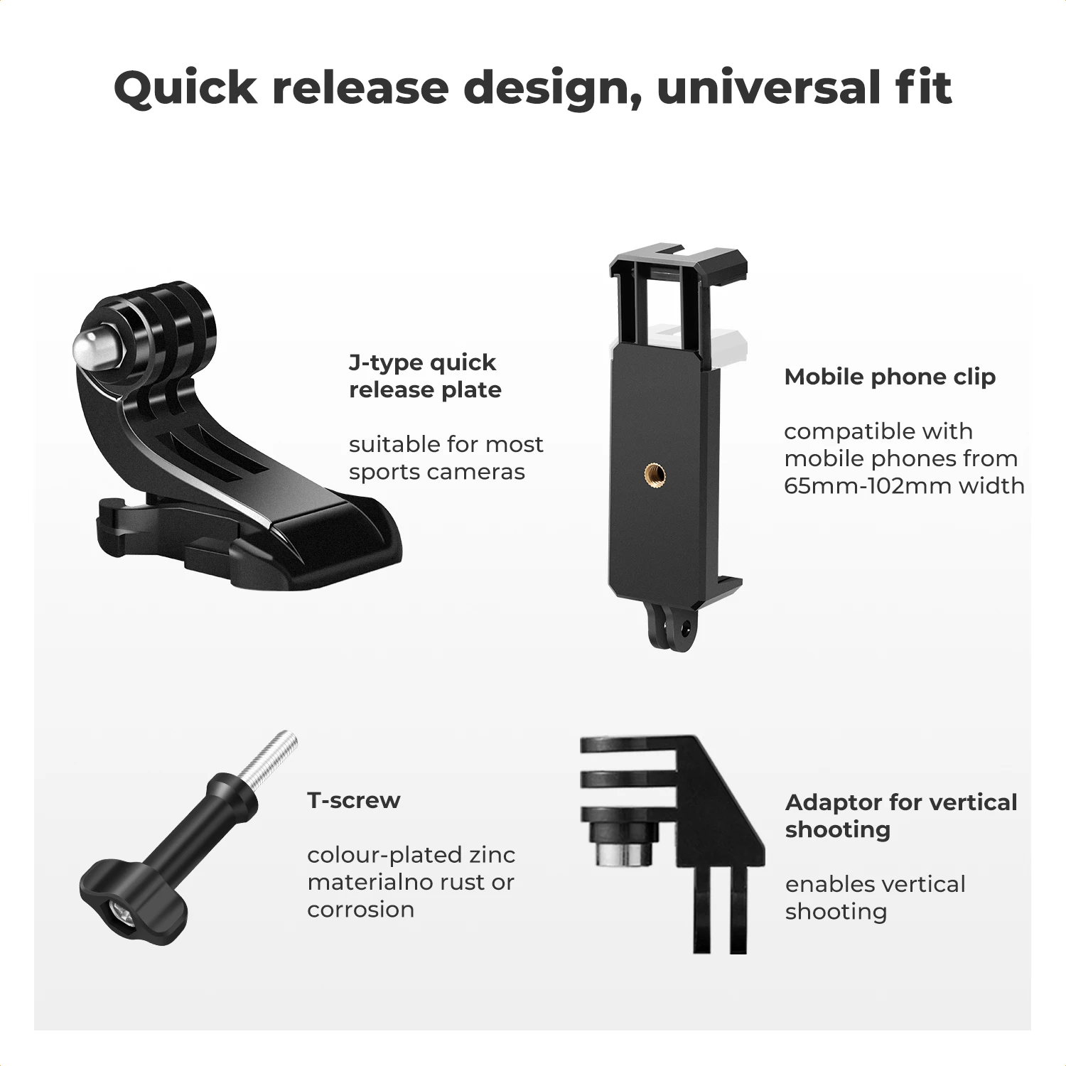 Head Strap Chest Mount Set for GoPro Hero 13 12 11 10 9 8 7 6 5 4 Session DJI Osmo Action Cameras K&F Concept Accessories Kit