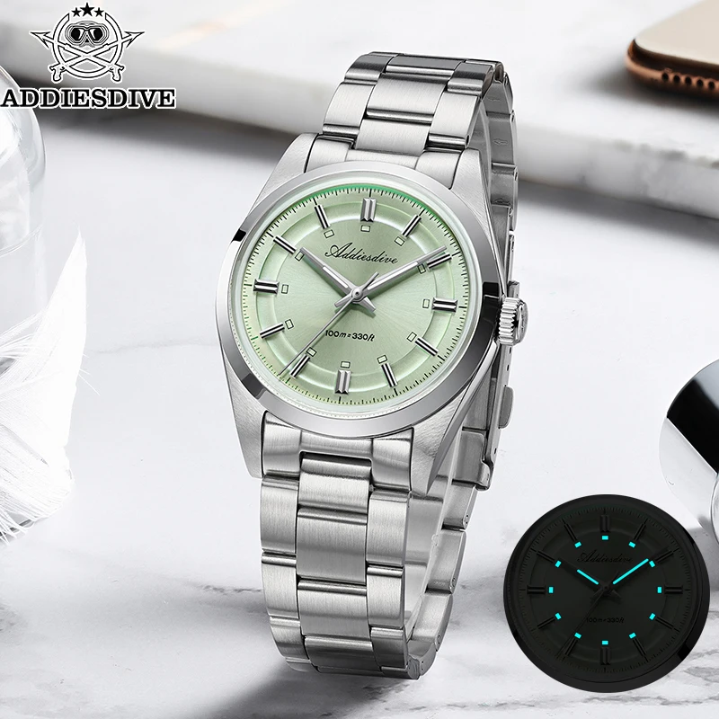 ADDIESDIVE Mens Quartz Watch 36mm VH31 Movement Bubble Glass Anti ...