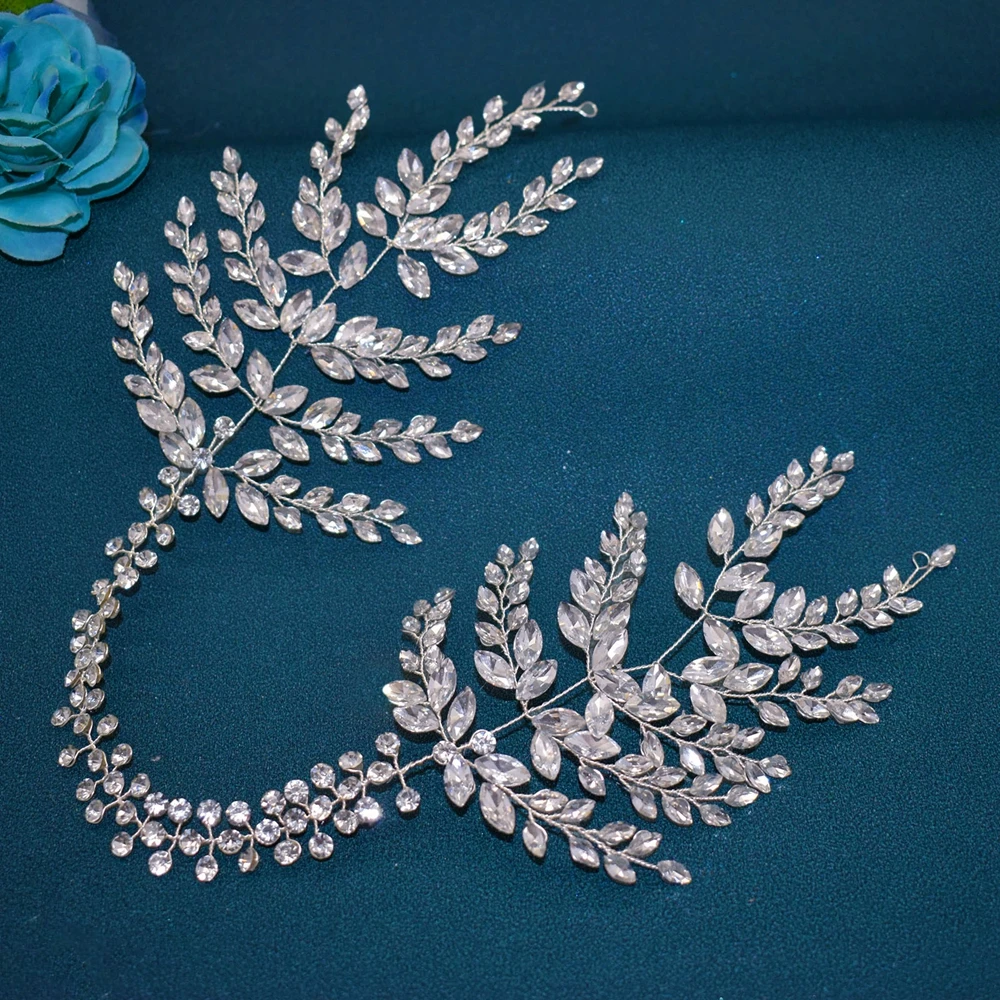 A460 Luxury Bridal Headband Rhinestone Wedding Headdress Bling Hairband Crystal Women Tiara Headpieces for Bride Headwear