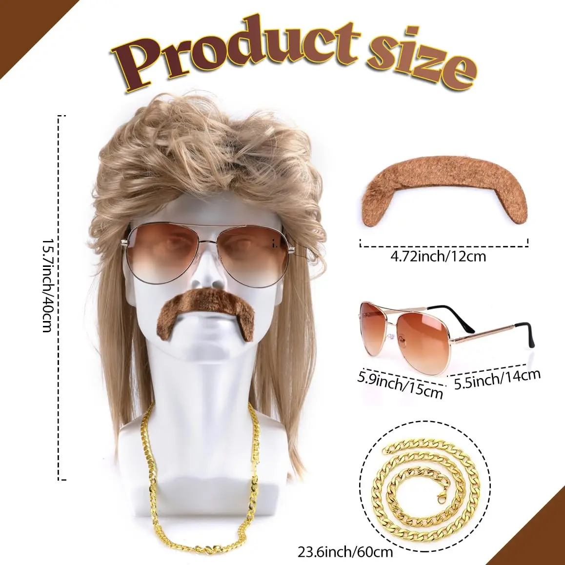 Set Completo Costume Anni '70 Per Uomo – 8 Pezzi Hippie Con Camicia Floreale, Pantaloni A Zampa, Parrucca Afro, Radio Gonfiabile E Accessori, Perfetto Per Feste A Tema