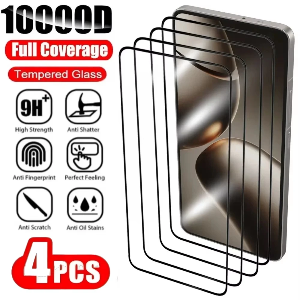 HD Full-Coverage Tempered Glass Screen Protectors (1-4 Pack)
