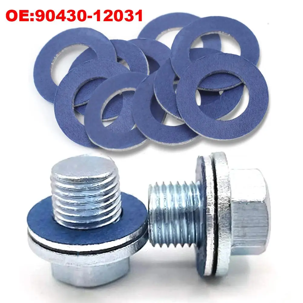 Car Oil Drain Plug Gasket For Toyota Camry Corolla Lexus Screw Washer 90430-12031 Oil Pan Bolt Washer Engine Sealing Replacement