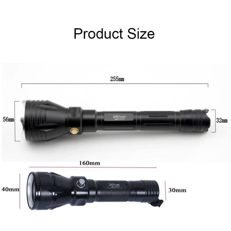 F2 S/L LED Diving Flashlight With 18650 Underwater Scuba Lamp Torch IP68 Diving Equipment 100m Waterproof Swimming Work light