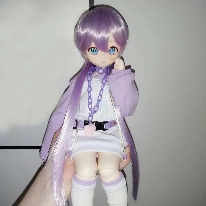 

BJD SD1/3 1/4 1/6 1/8 lobed girl 60 cm baby jellyfish head hair high temperature fiber doll wig 24 color doll accessories