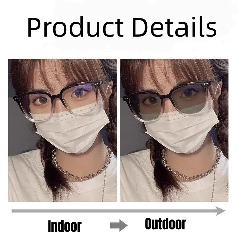 Ultra Light Unisex Glasses Photochromic Myopia Glasses Irregular Eyeglass Blue Light Blocking Eye Protection Near Sight Glasses 2
