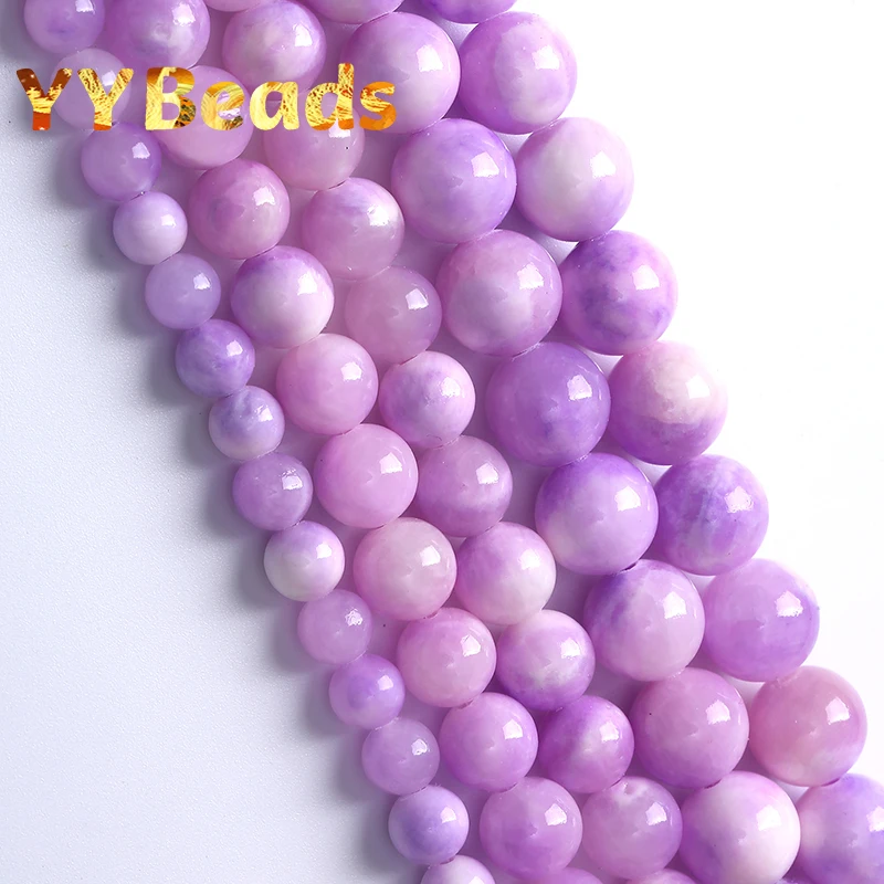 

Бусины Из Натурального Персидского нефрита фиолетового и розового цвета для изготовления ювелирных изделий, круглые бусины россыпью для самостоятельного изготовления браслетов, ожерелий 6, 8, 10, 12 мм, 15 дюймов