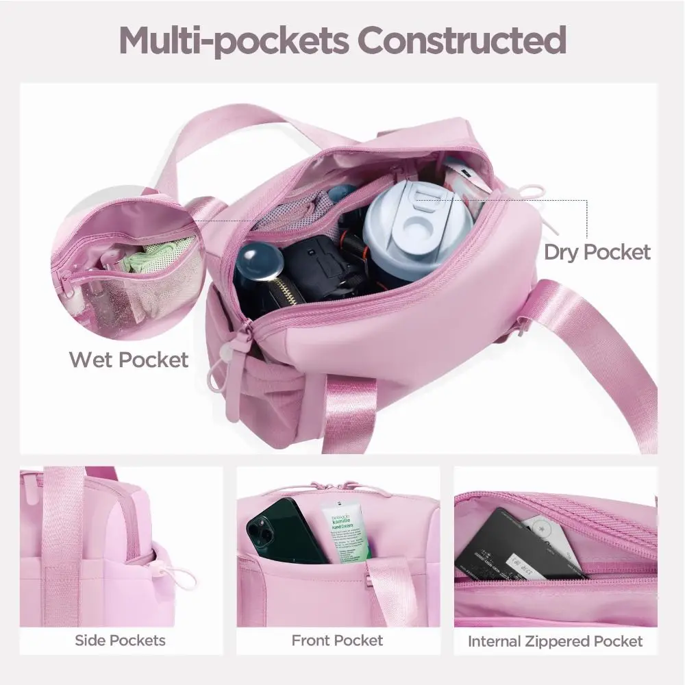 Gym Bag Waterproof Sports Fitness Bag Large Capacity Handbag Tote Duffle Bag Nylon Multifunctional Storage Bag Women Travel 5