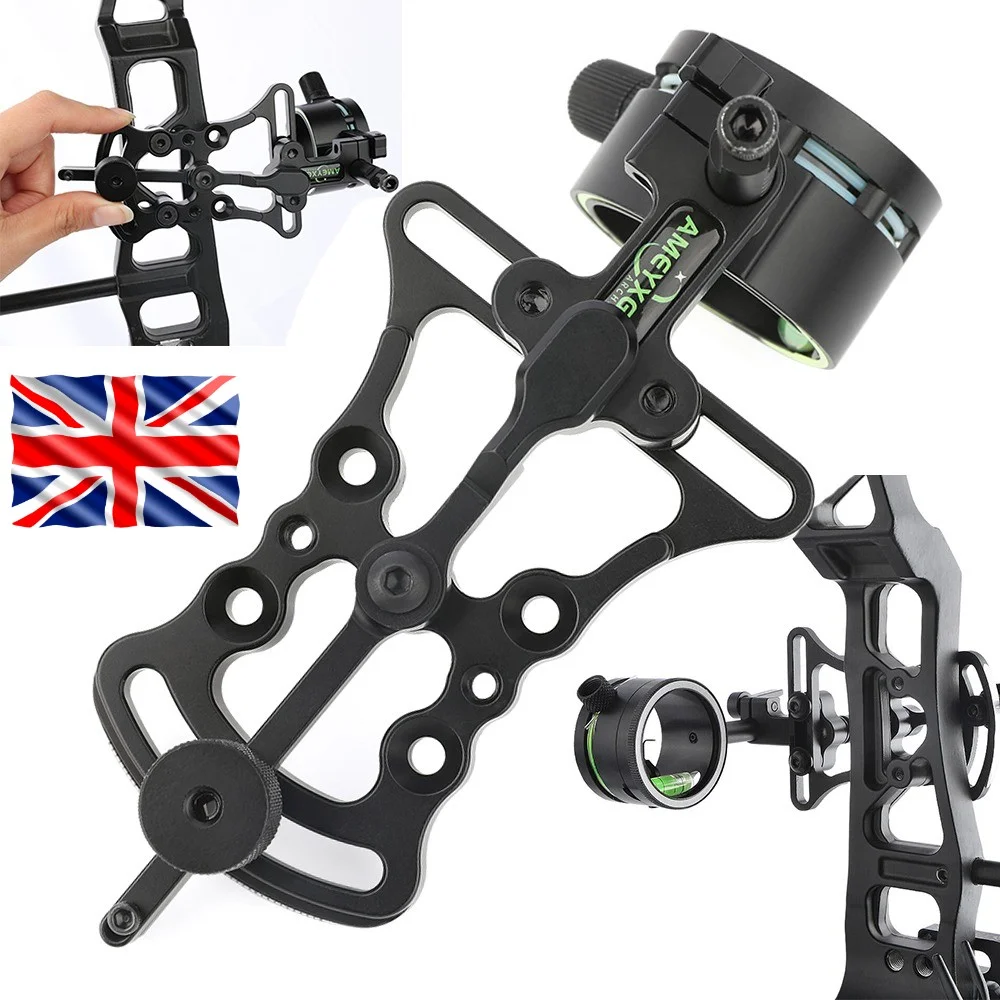 1PC Bow Sight 1 Pin 0.019" Optic Fiber 4x/6x Lens Single Needle Micro Adjustment Up Down for Compound Bow Hunting Shooting Archery Accessories