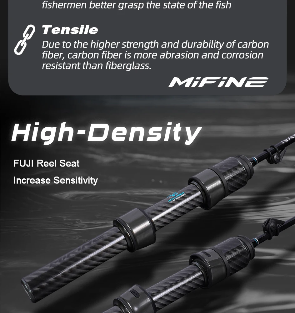 MIFINE Nano Jig XUL Angelrute, ultraleichte Spinnrute, 0,5–2 g, 1,68 m/1,83 m, schnelle Aktion, Bassforelle, Salzwasser, Süßwasser – Detail 7