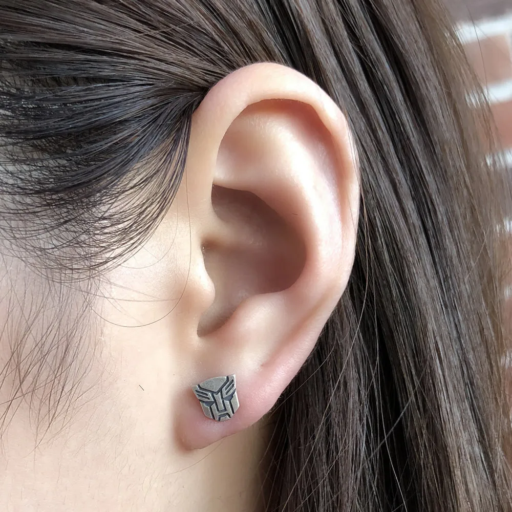 YIZIZAI Classic Mini Decepticons 925 Sterling Silver Stud