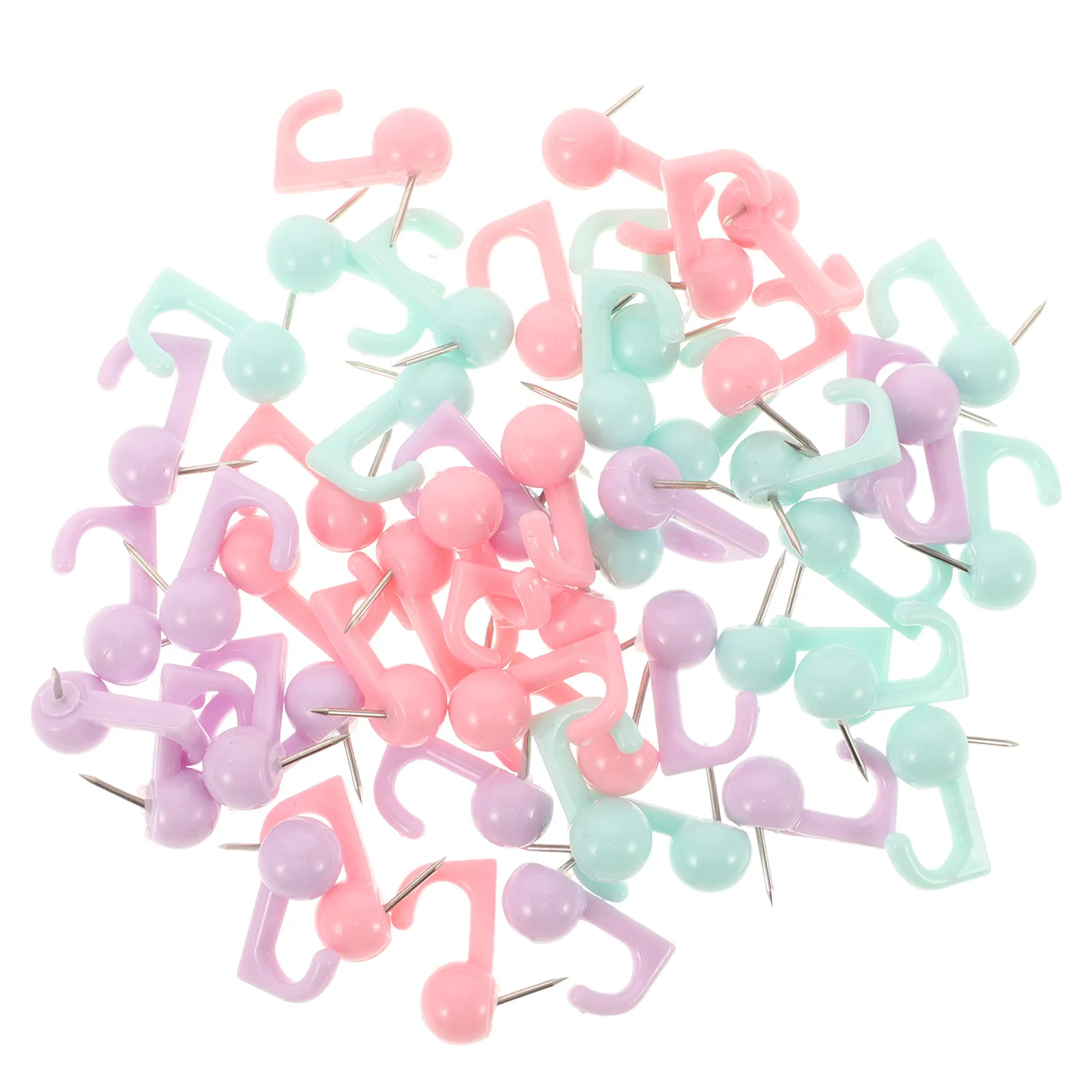 50Pcs 세련된 마카롱 컬러 후크 푸시 핀 사무실 교실 홈 게시판 코르크보드 벽걸이 노트 달력 지도