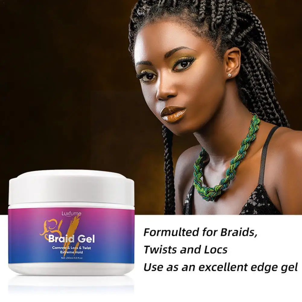Traction Alopecia Styling Braiding Gel 250g Edges Control Gel Hair Braid Gel Wax Gel Styling