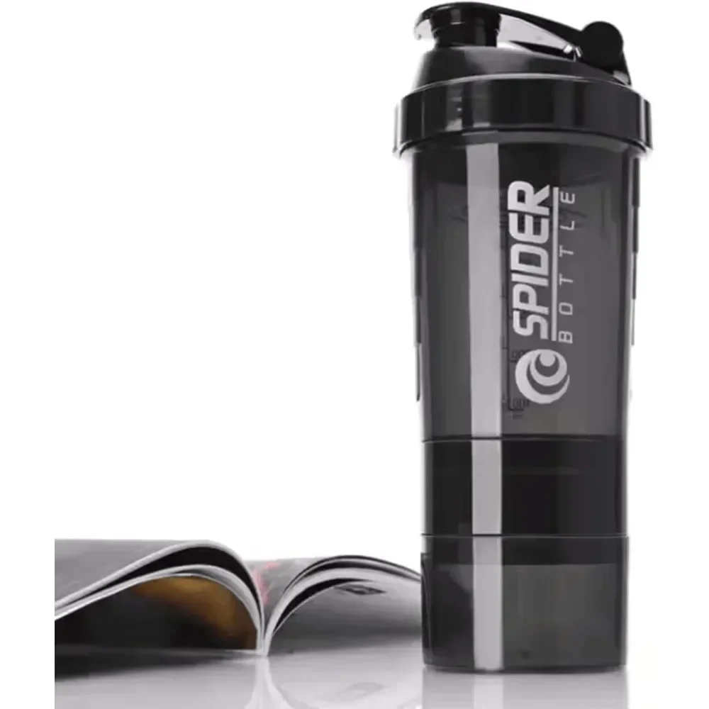 3 Layers Shaker Protein Bottle Powder Shake Cup Water Bottle Plastic Mixing Cup Body Building Exercise Bottle