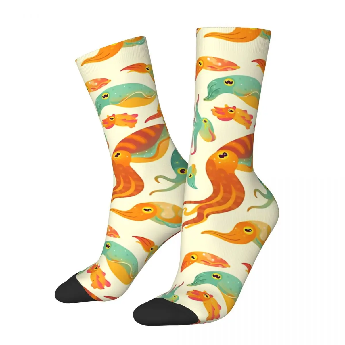 

Сумасшедшие носки для мужчин, носки в стиле хип-хоп Харадзюку, подводная лодка, небольшие животные, счастливый бесшовный узор, Компрессионные носки с принтом для мальчиков