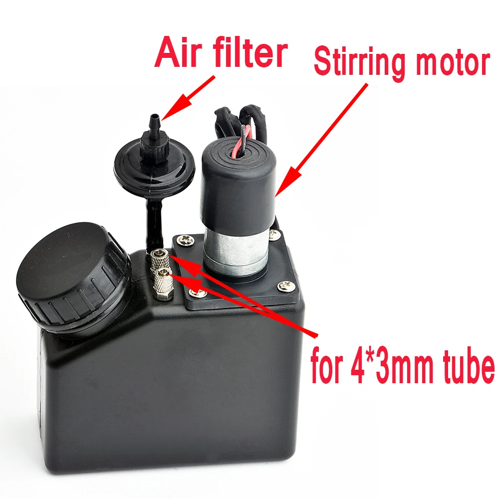 Garrafa de Cartucho de Tinta com Motor de Agitação Sistema de Tinta a Granel para Impressora uv Misturador Sub Tanque de Tinta Branca 24v 250ml 500ml - Imagem 6