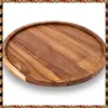 BTCL Round Wood Tray,Wooden Serving Tray,Serving Platter,Appetizer Charcuterie Board,Tray Organizer For Kitchen/Countertop 4