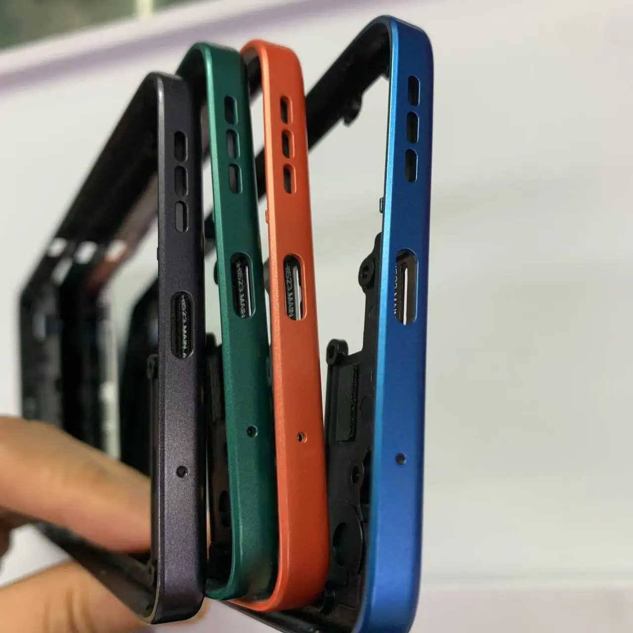 Motorola MOTO G04 G04S 용 중간 프레임 하우징 프레임 패널 측면 버튼 교체 부품이있는 후면 하우징 패널