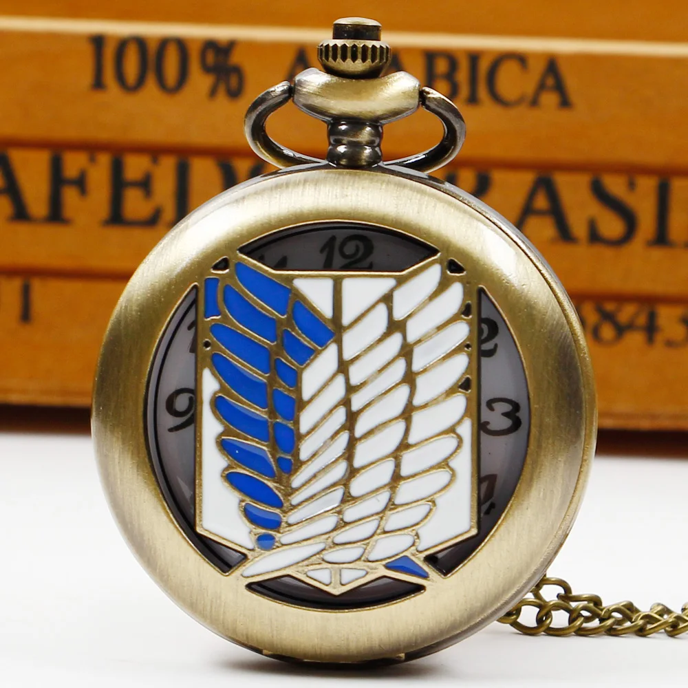 

Retro Anime Theme Hollow Pocket Watch Creative Wing Sliver necklace chain Quartz Clock men women watches Gifts reloj