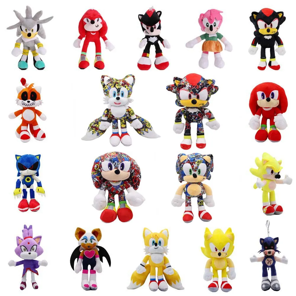 Nuovo Arrivo Super Sonic Hedgehog Amy Rose Knuckles Tails Peluche Bambola Action Figurine Da Collezione Modello Anime Giocattoli Figure Regalo