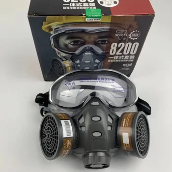 Maschera antigas integrale con occhiali di sicurezza vernice Spray decorazione antiparassitaria chimica formaldeide Anti-polvere con respiratore a filtro