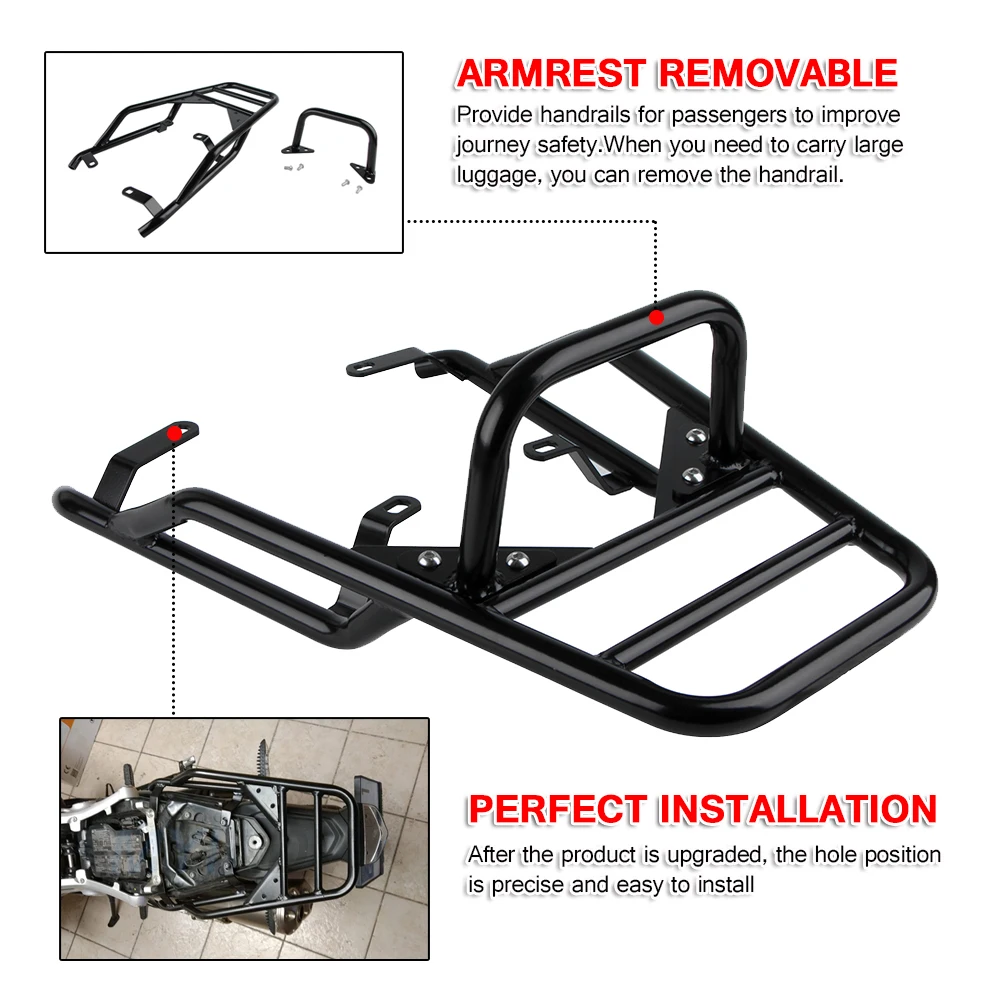  Porte-Bagages Moto Porte-Bagages pour Siège Arrière De Moto  avec Poignée pour R9T R Nine T 2014 – 2021 2022 2023 Scrambler Urban Porte  Bagage Moto (Color : Rack and Bag)