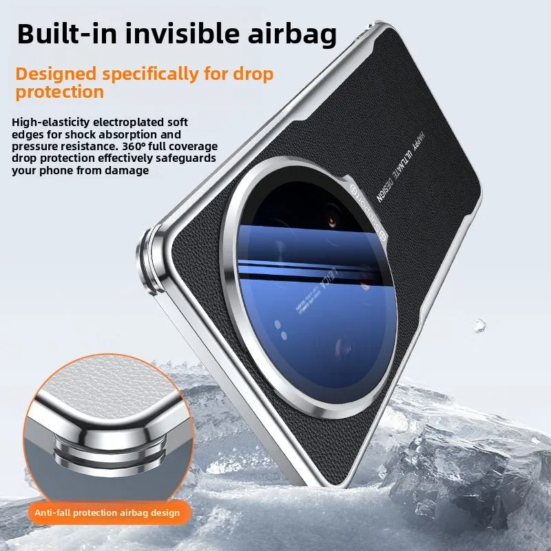 Ultra Thin Vegan Leather Lens Bracket Case - Skin-Friendly PC Cover
