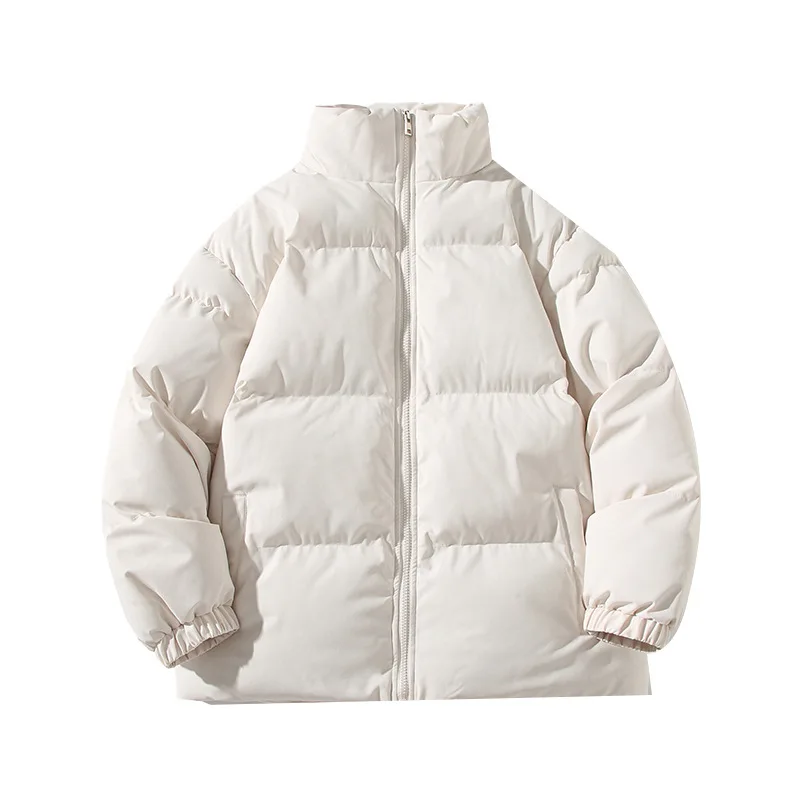 

2023 men's autumn and winter trendy brand simple bread and cotton jacket trend thickened warm cotton jacket couple jacket