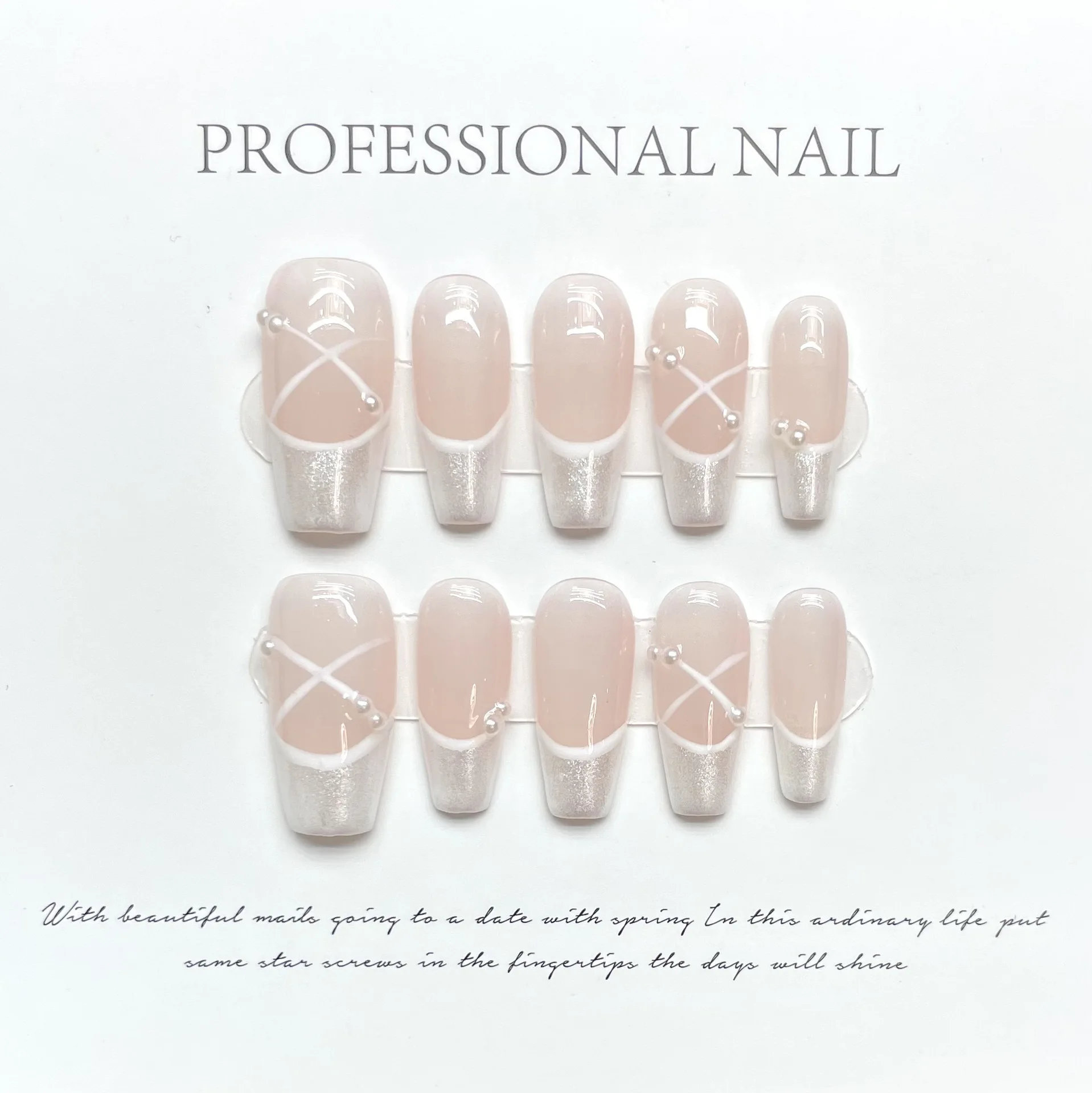 Sea Shells Handmade Press On Nails Ballerina 11