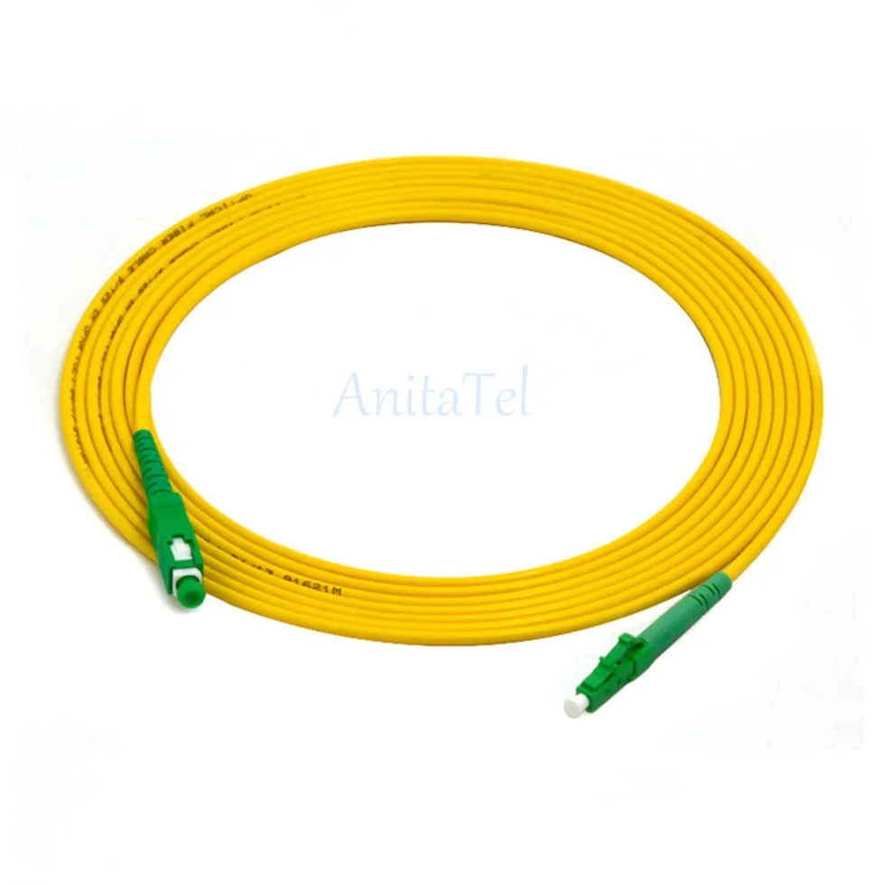 10pcs/bag LC/ APC-SC/ APC Simplex Fiber Optic Patch Cord SC - LC Single-mode 9/125 SM FTTH Optical Jumper Cable