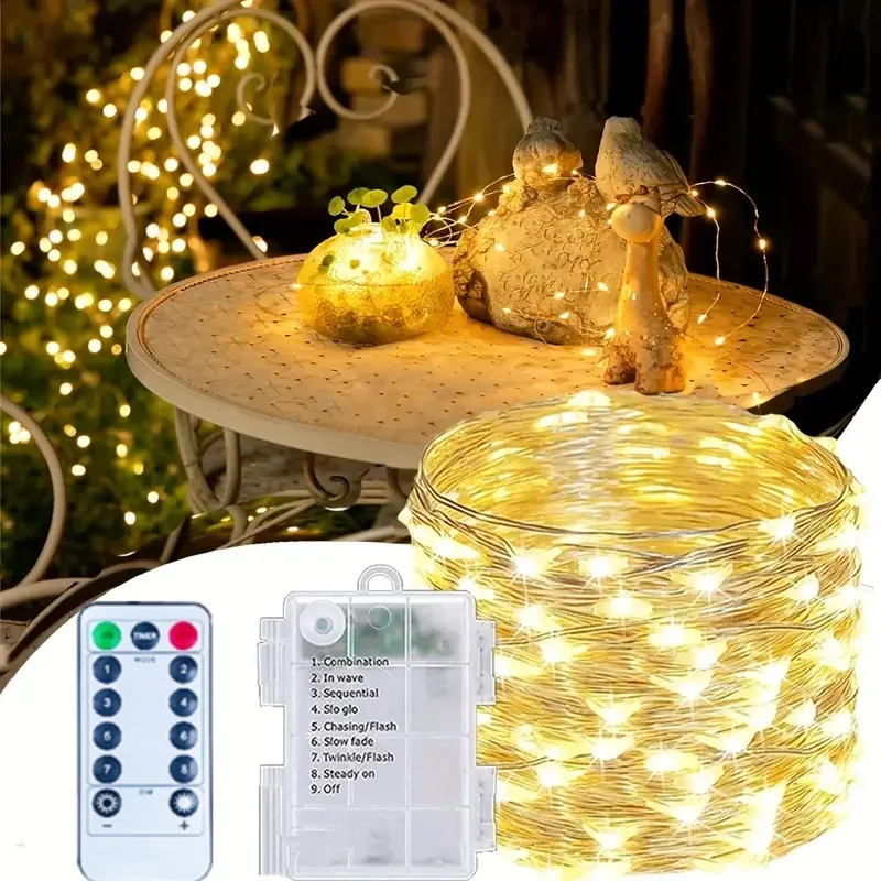 Enchanting 300-LED Battery-Powered Fairy Lights with 8 Lighting Modes