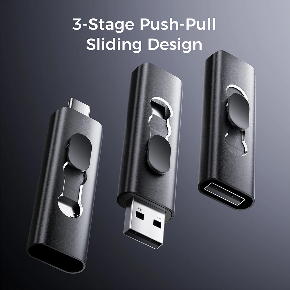 다용도 2-in-1 TYPE-C USB 2.0 플래시 드라이브 메탈 실버 펜 드라이..