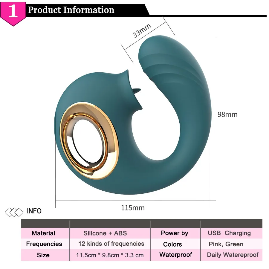 Pink G Spot Vagina Vibrators for Women + Vibrating Tongue Licking Clitoris Stimulator Female Masturbator Adult Sex Toy for Woman