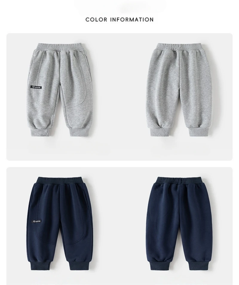 بنطلون رياضي للأطفال من 2 إلى 6 سنوات لربيع 2026، بنطلون رياضي للأولاد باللون الأزرق الداكن مع نقوش حروف أبجدية ورباط عند الكاحل