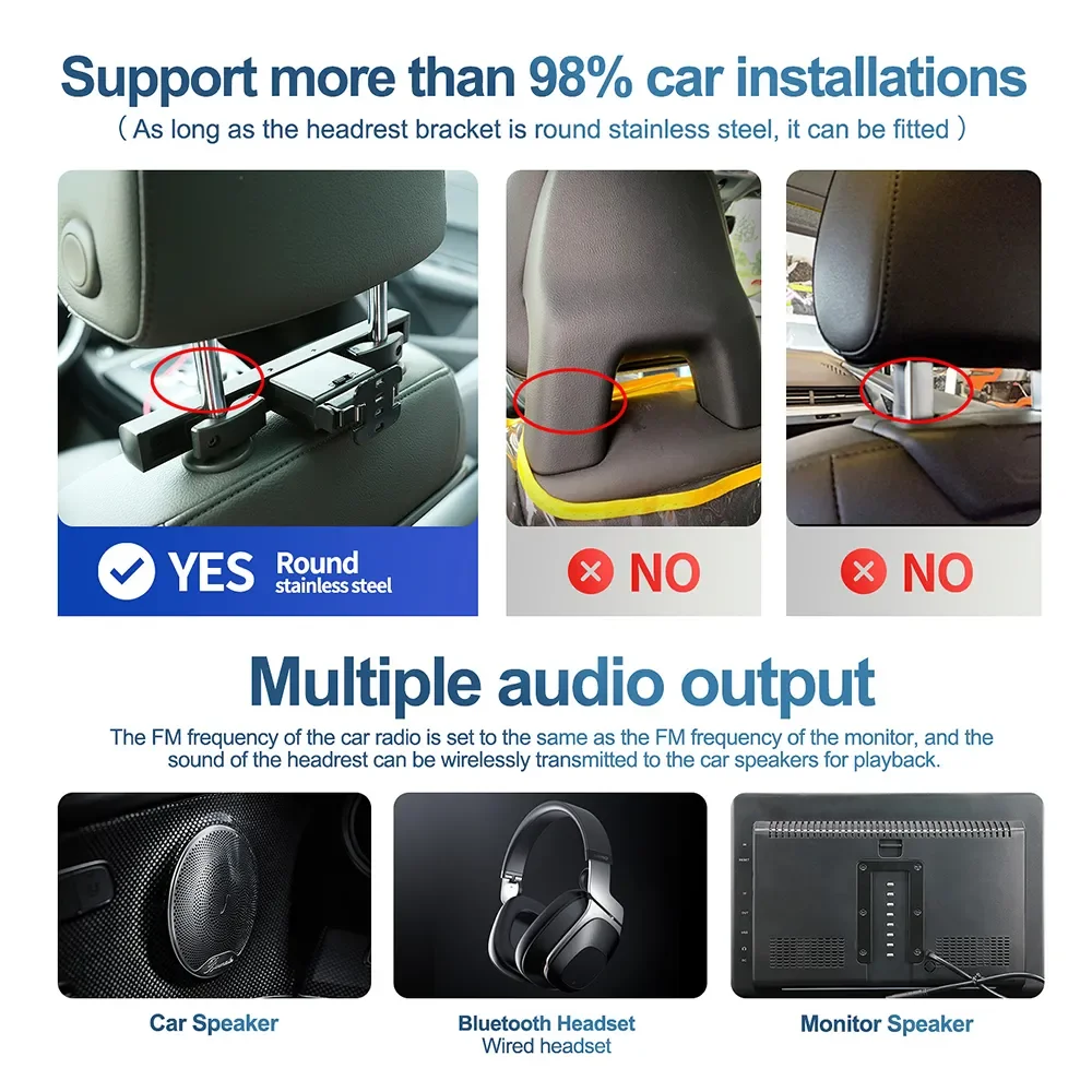 شاشة مسند رأس السيارة لمرسيدس بنز ، شاشة مراقبة وسائد أوتوماتيكية ، أندرويد ، من من من مرسيدس ، ج ، جل ، جلز ، جليك ، S320 ، S550 ، S560 ، W167