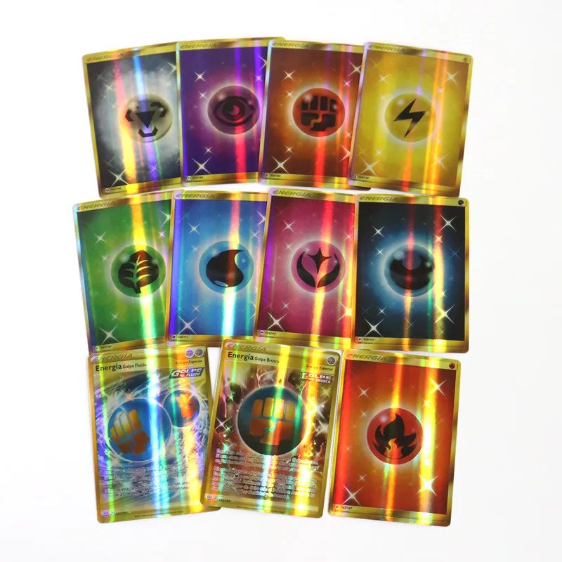 100 Stück glänzende spanische Pokémon-Karten, seltene Vmax TAG TEAM V Energiekarte, Sammelkarte, Pokémon-Sammelkarte – Detail 20