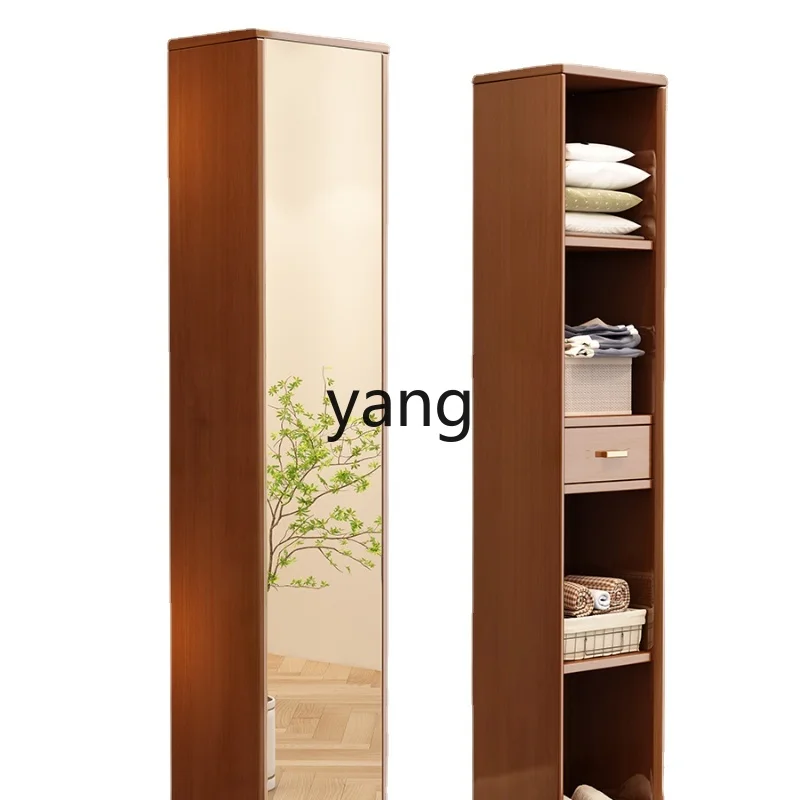 

Yhl Mirror Home Floor Bedroom Rotatable Full-Length Mirror Storage Cabinet Integrated Simple Multi-Functional Dressing Mirror