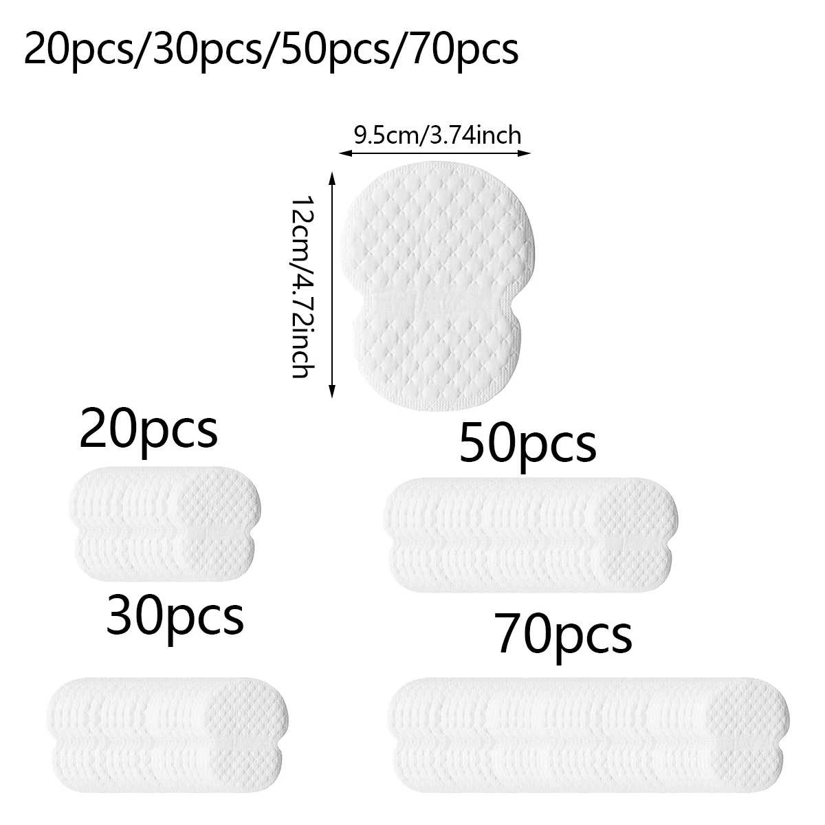 20pcs/30pcs/50pcs/70pcs Disposable Underarm Sweat Pads - Fight Hyperhidrosis for Men and Women Comfortable, Non Visible, Extra