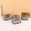 Acrylic Cotton Swab Holder with Bamboo Lid Clear Dispenser Bathroom Containers Canister Cotton Swab Holder Bathroom Accessories 2