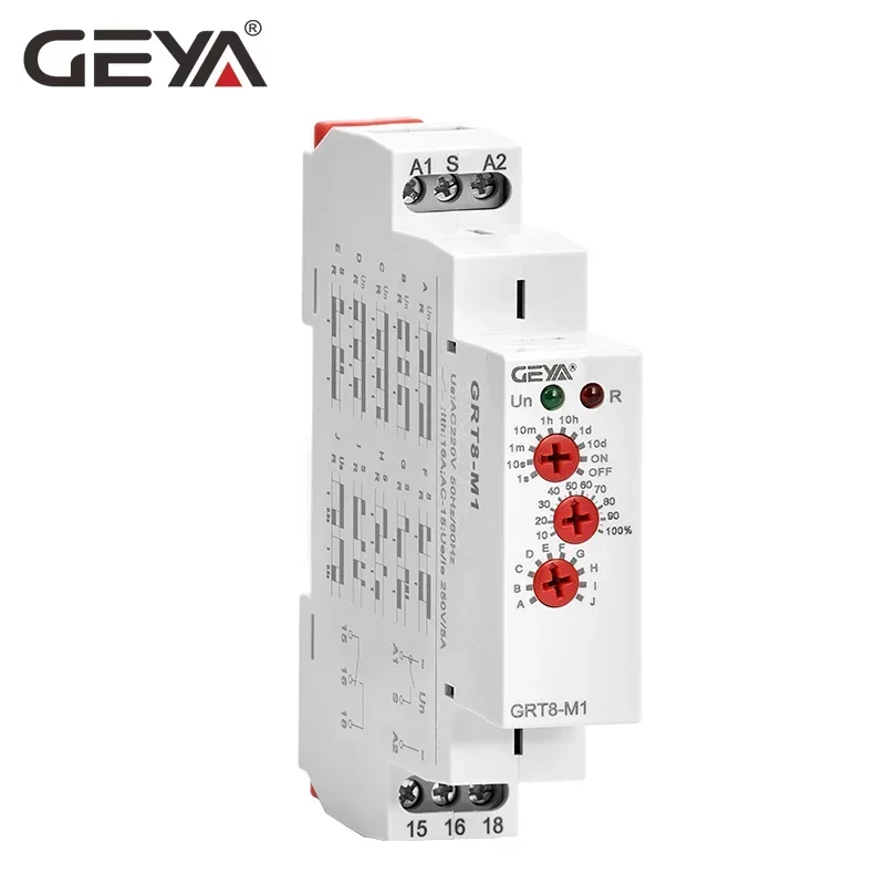 GEYA GRT8-M 16A Multifunction Timer Relay with 10 Function Choices AC DC 12V 24V 220V 230V Time Relay