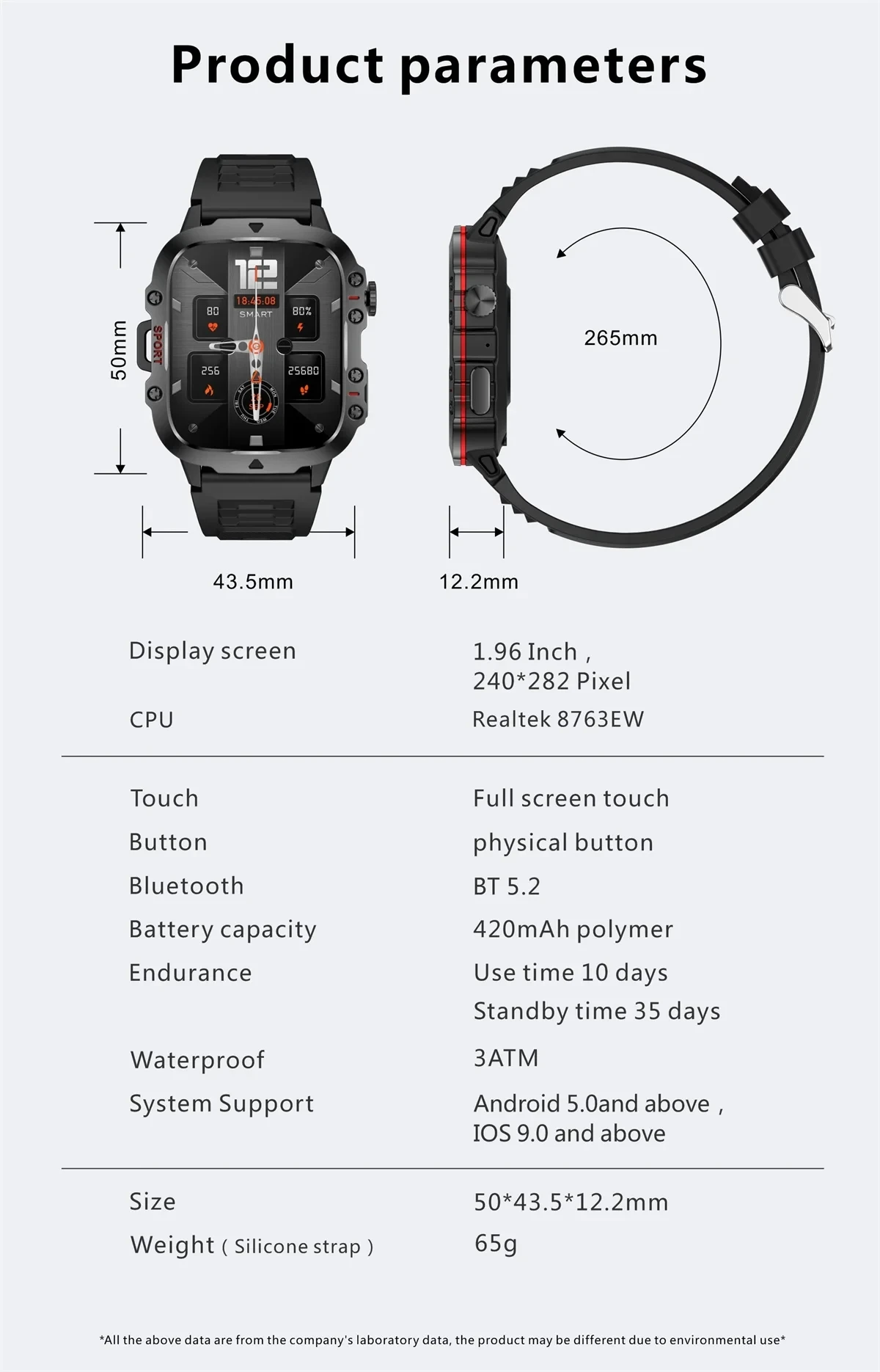 for Ulefone Armor 24 23 Ultra 22 21 Smart Watch Touch Screen Sleeping Heart Rate Blood Oxygen Blood Pressure Monitor Fitness 3