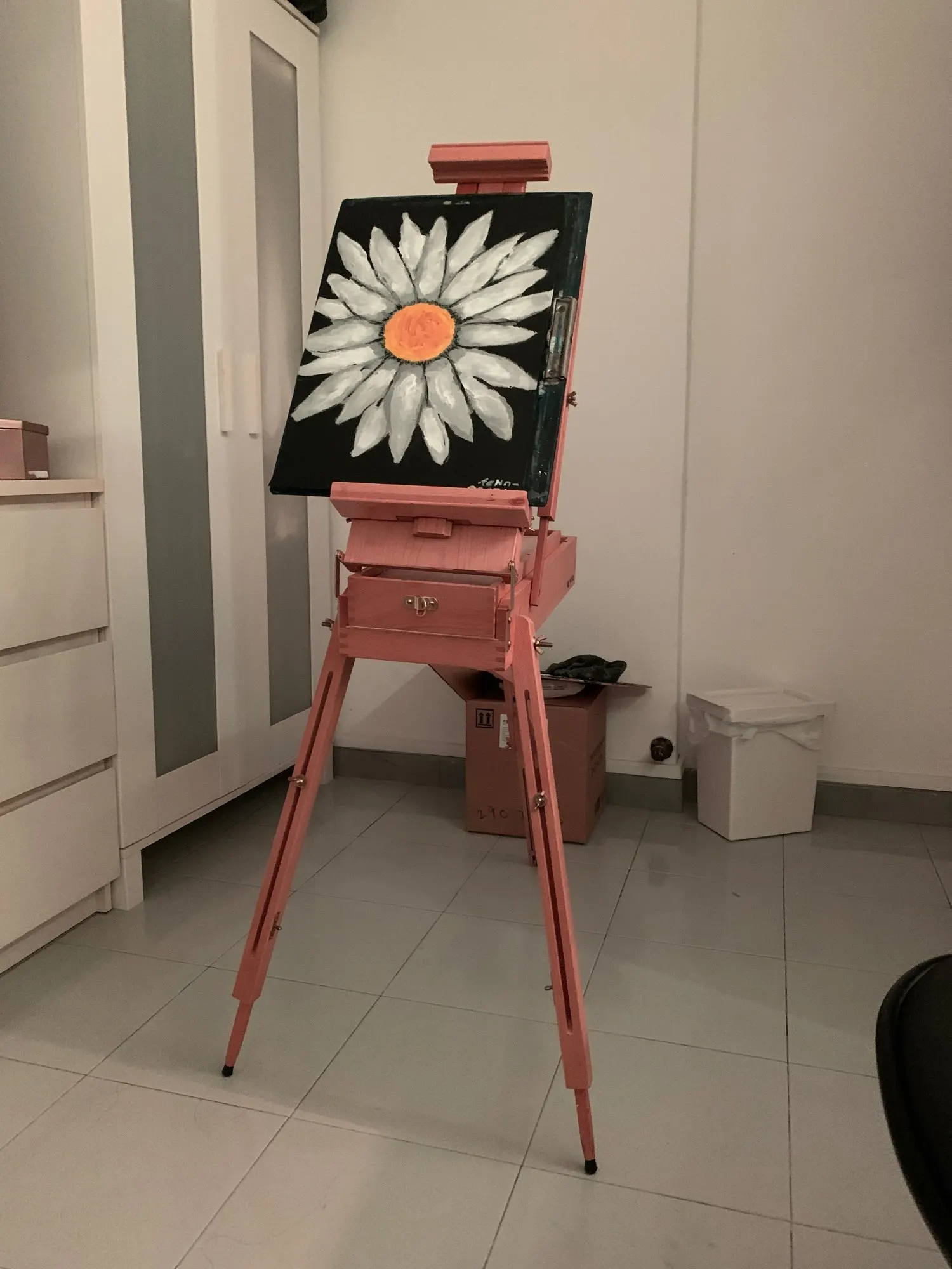 Box Portable Wooden Paintings, Wooden Folding Easel Table