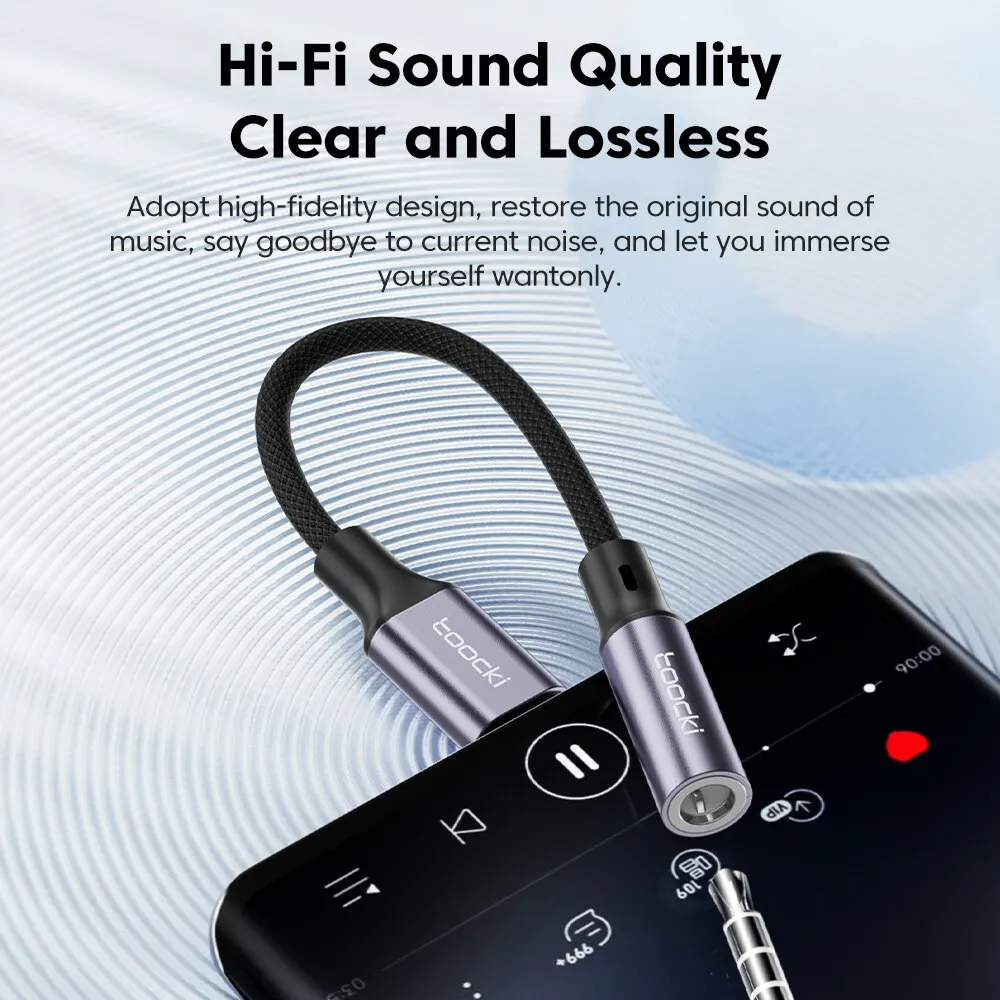 Toocki USB Type C 3.5 Jack Earphone Adapter USB C to 3.5mm Headphones AUX Audio Cable For Huawei P30 Xiaomi Mi 10 9 Es Best Sellers In Phones Accessories