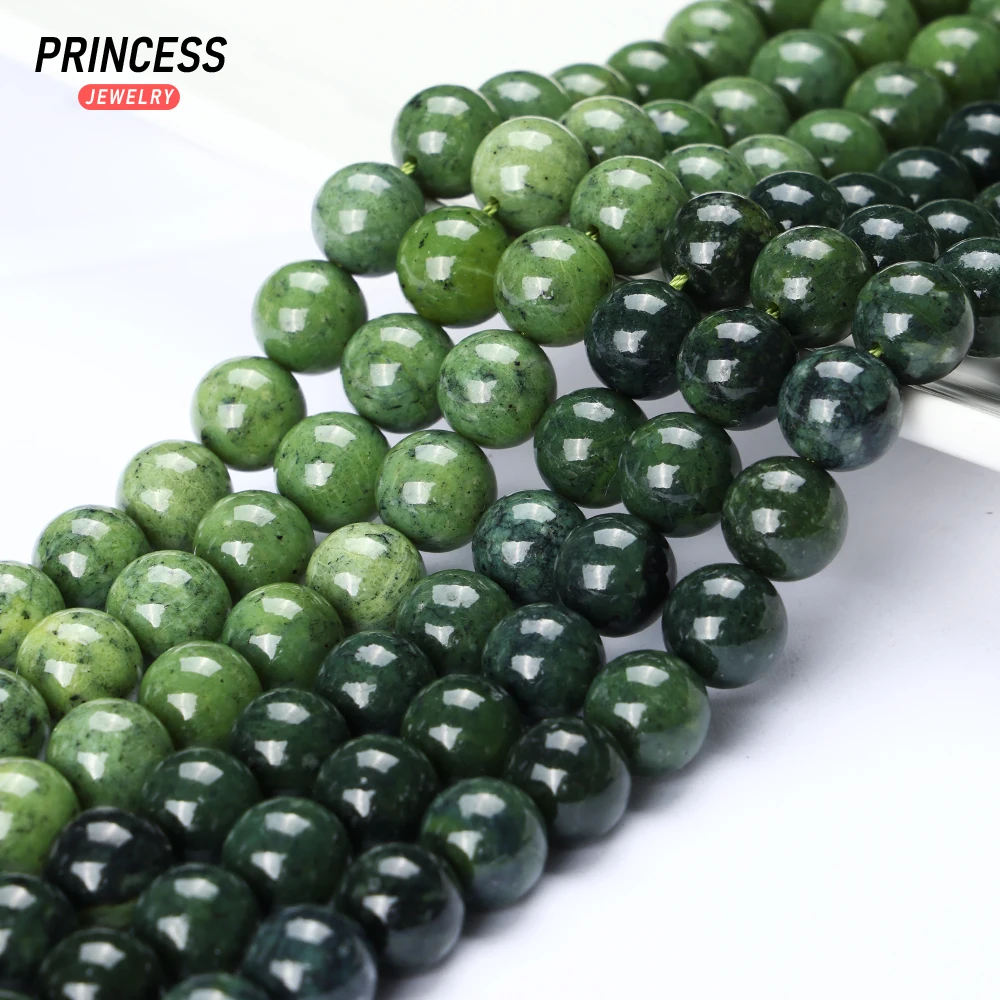 A+ Natural Nephrite Canadian Jade Beads 6 8 10mm for Jewelry Making DIY Bracelet Wholesale Beads Accessories 6