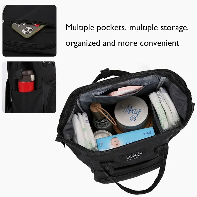 Nappy Backpack Diaper Bag Mummy Large Capacity Bag Mom Baby Multi-Function Waterproof Outdoor Travel Diaper Bags for Baby Care 5