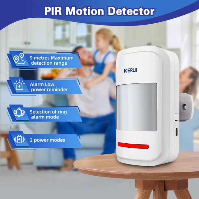 KERUI Motion Detector with Alarm, PIR Alarm System Motion Sensor with Remote Control Infrared Sensor Home Alarm for Shop Office 4