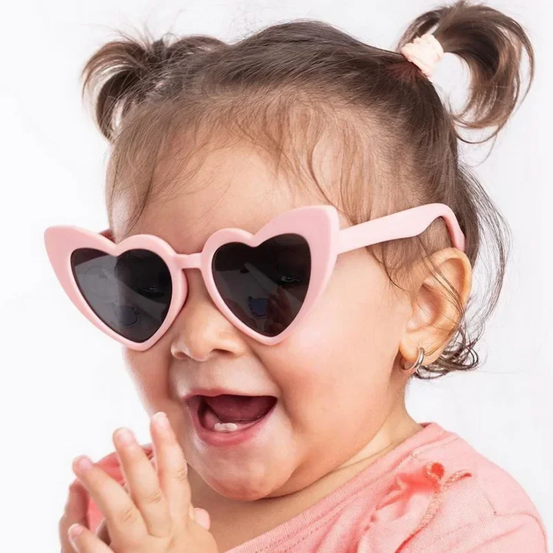 Kids Sunglasses Sun Glasses Kids Heart Sunglasses Summer Sunflower Sunglasses Girls Boys Cute Lovely Heart Retro UV400