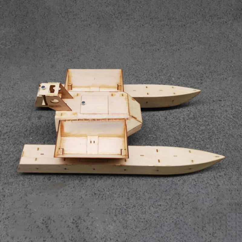 Remote Control Wind Powered Catamaran Rescue Boat Fishing Nesting Boat Model Ship Assembly Kit 3