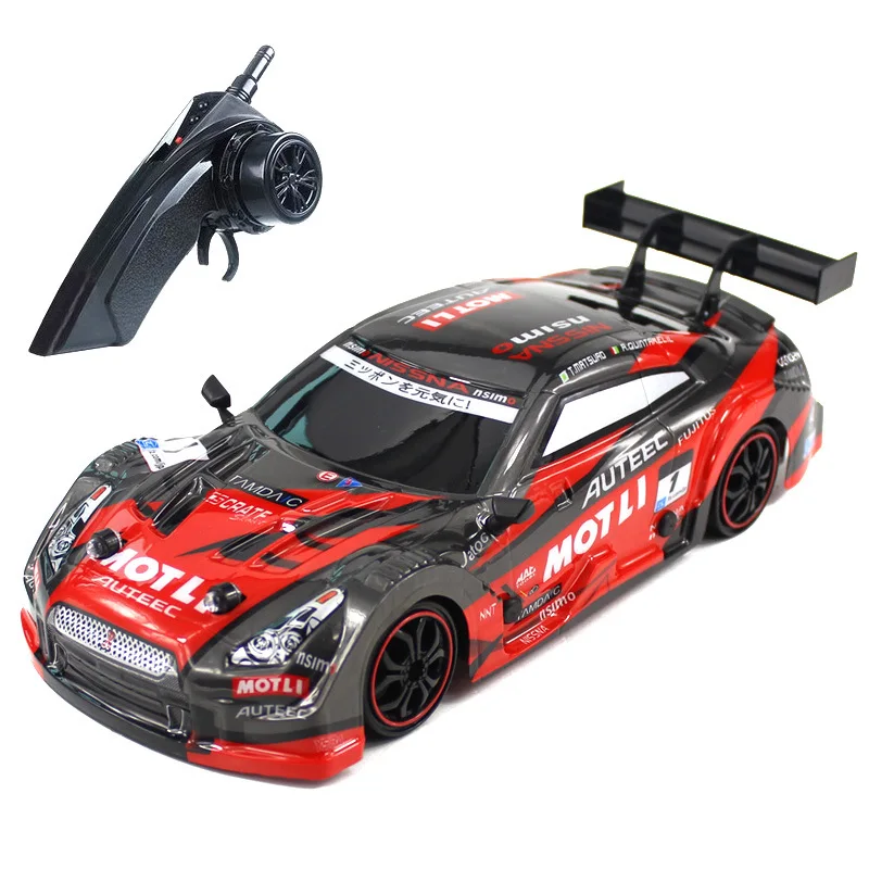 Goolsky Coche Teledirigido 1:16 Drift Auto 2,4 G RC Drift Car, Coche Teledirigido Con Luces LED, Función De Pulverización De Alta Velocidad, 4 Ruedas